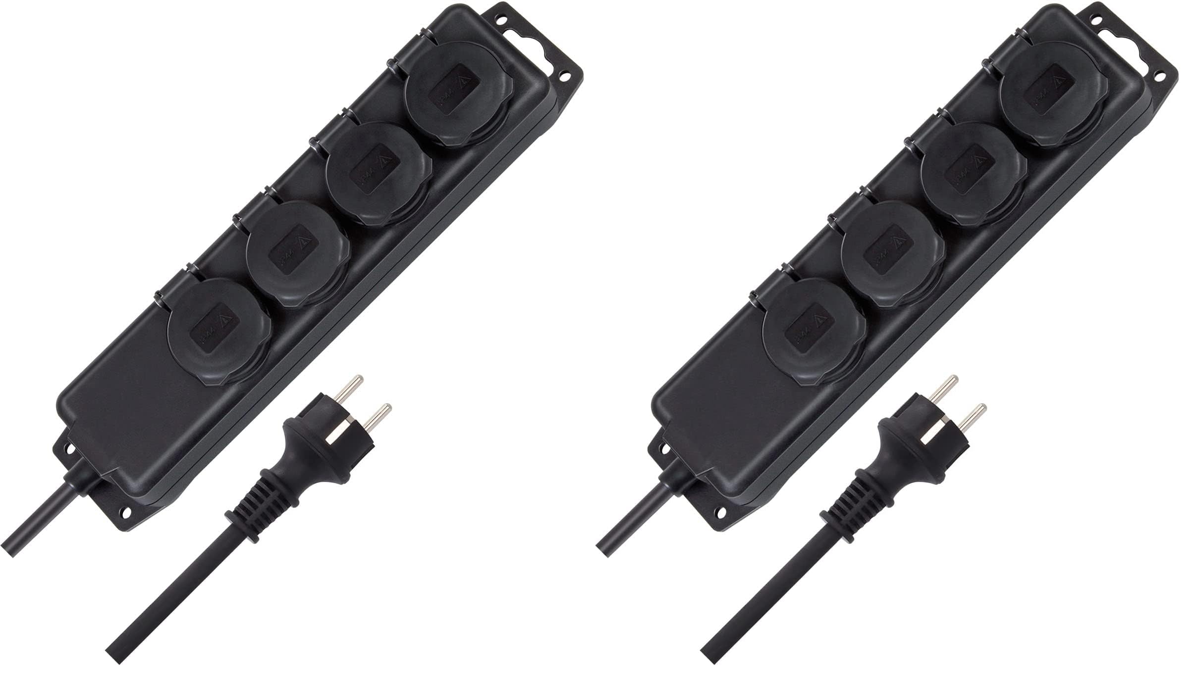 Brennenstuhl 1159960 Bloc multiprise IP44 4 Prises Noir (Lot de 2)