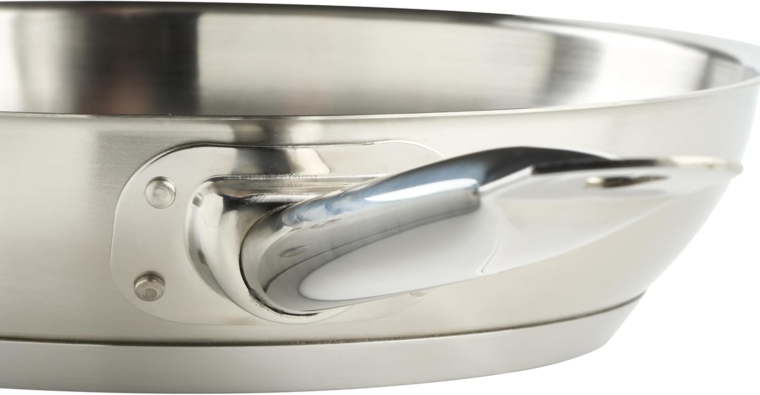 Winco Commercial-Grade Stainless Steel Fry Pan, Natural Finish, 9.5" - Image 4