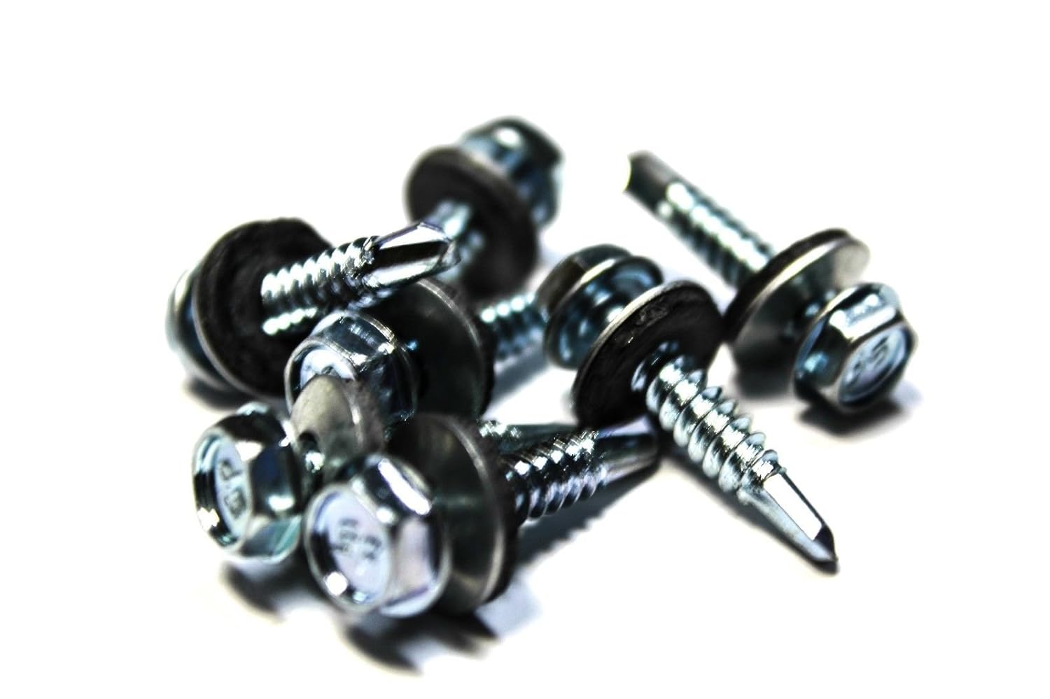 (250) 10x1 Unslotted Self Drilling Hex Head Sheet Metal Screws Neoprene