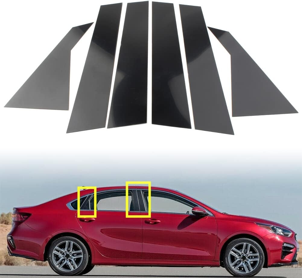 Amazon.com: Door Pillar Post Trim Set Car Side Door Window Molding Trim ...
