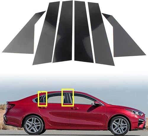 Three T Cubierta de Moldura de Postes de Pilar de Ventana de Puerta Lateral de Automóvil para KIA Forte 2019 2020 2021 2022 2023 Sedan