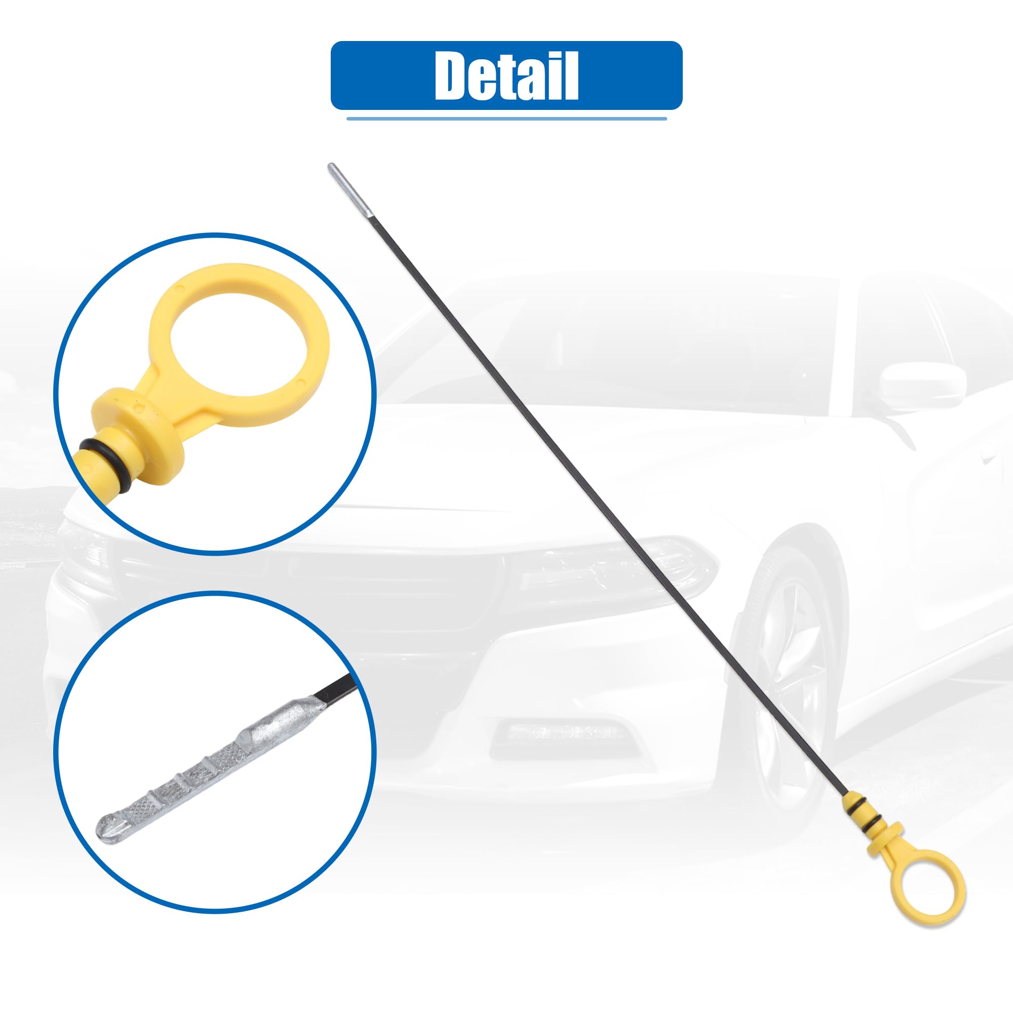 QUARKZMAN Wskaźnik poziomu oleju silnikowego miernik oleju do Chevrolet Cruze żółty | Do Chevrolet Sonic 12-15, Chevrolet Trax 15, do Buick Encore 13-15, żółty, rozmiar 50,9 x 3,2 cm, numer OE 55574244