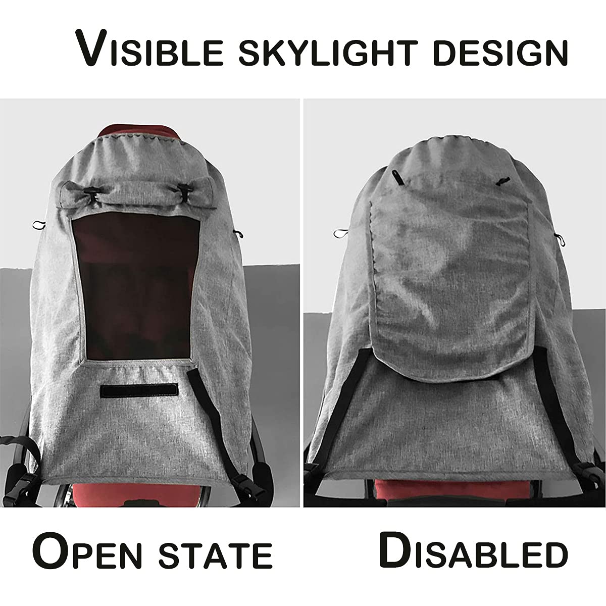 Parasole Universale Per Passeggino UV50+ - Telo Impermeabile Con Finestra, Pieghevole, Per Protezione Sole E Vento - Foto 12