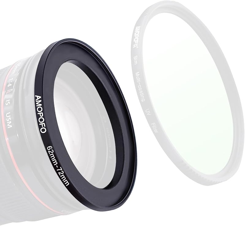 62mm to 72mm Step Up Ring For Filters,62mm-72mm Camera Filter Ring,Made Of CNC Machined space aluminum With Matte Black Electroplated Finish.for 72mm UV,ND,CPL Camera Filter accessories