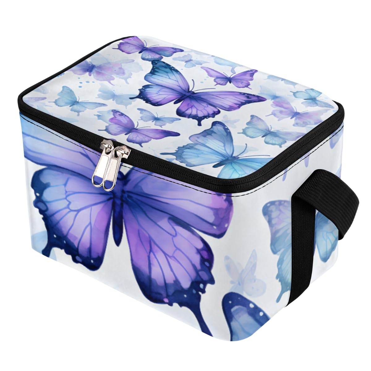 GzLeyigou Lunch Bags for Women Men 9 Cans,Beautiful Butterfly Hot & Cold Food Delivery Bag Insulated Grocery Bag Insulated Lunch Box Butterfly Cooler Bag for Office Work Picnic Beach