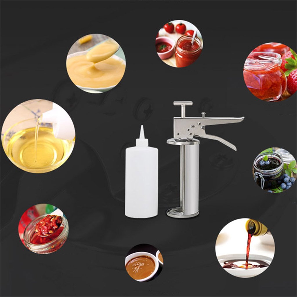 Dispensador de salsa reutilizable, pistola versátil para condimentos, cocina, restaurante y uso doméstico, ideal para salsas, aderezos, condimentos y adobos