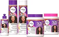 Salon Line, Kit Completo Super Óleos, SOS Cachos, Apenas a Cremáscara Não é Vegana - Para Cabelos Cacheados e Crespos, 300ml e 1kg