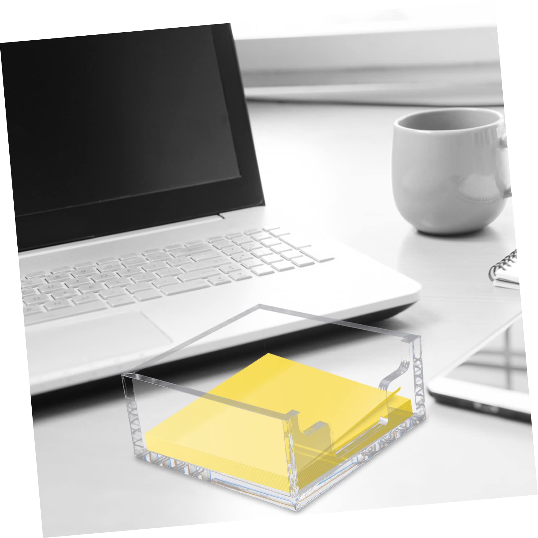 2piezas Soporte Organizador De Notas De Oficina Dispensador Para Notas De Transparente Accesorios De Escritorio Prácticos y Funcionales