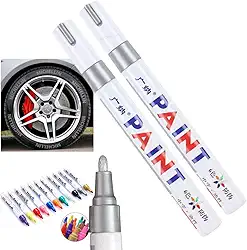 Kit 2 Canetas Reparadora Tira Risco Automóveis Carro Moto Caminhões Pintar e Retocar Pneu Azulejo e Tênis Uso Escolar Marca Texto