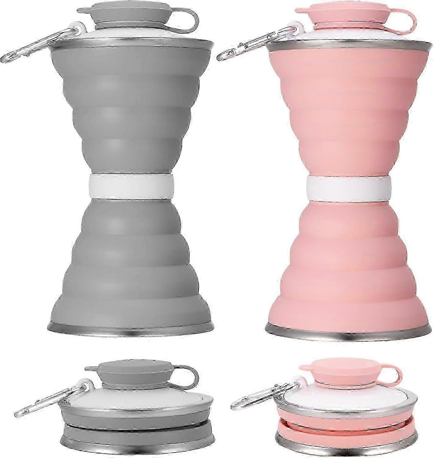 Pcs Collapsible Water Bottle, 500ml Silicone Portable Travel Water Bottle