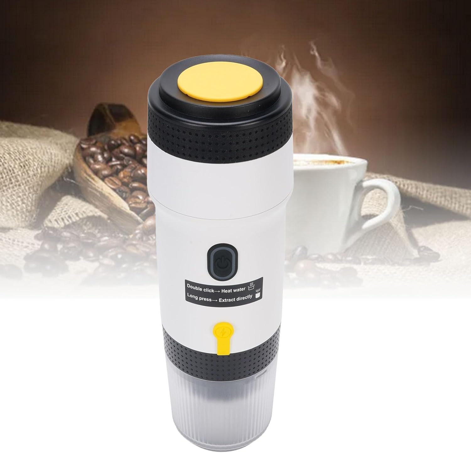 AUNMAS Portable Machine, Mini Electric Travel Capsule Coffee Maker for Outdoor RV Hiking Office Camping (White)