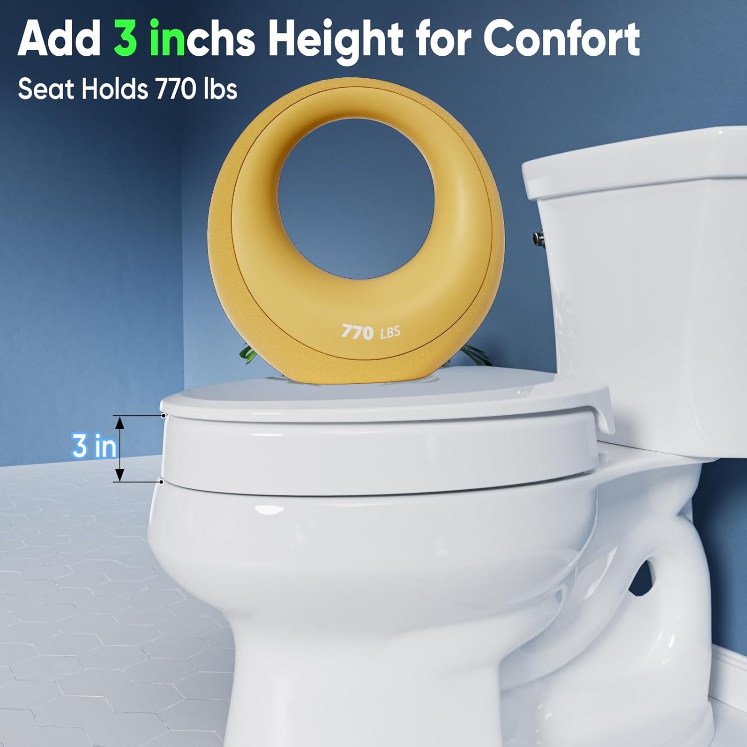 Samodra Bidet Attachment with Raised Toilet Seat Elongated