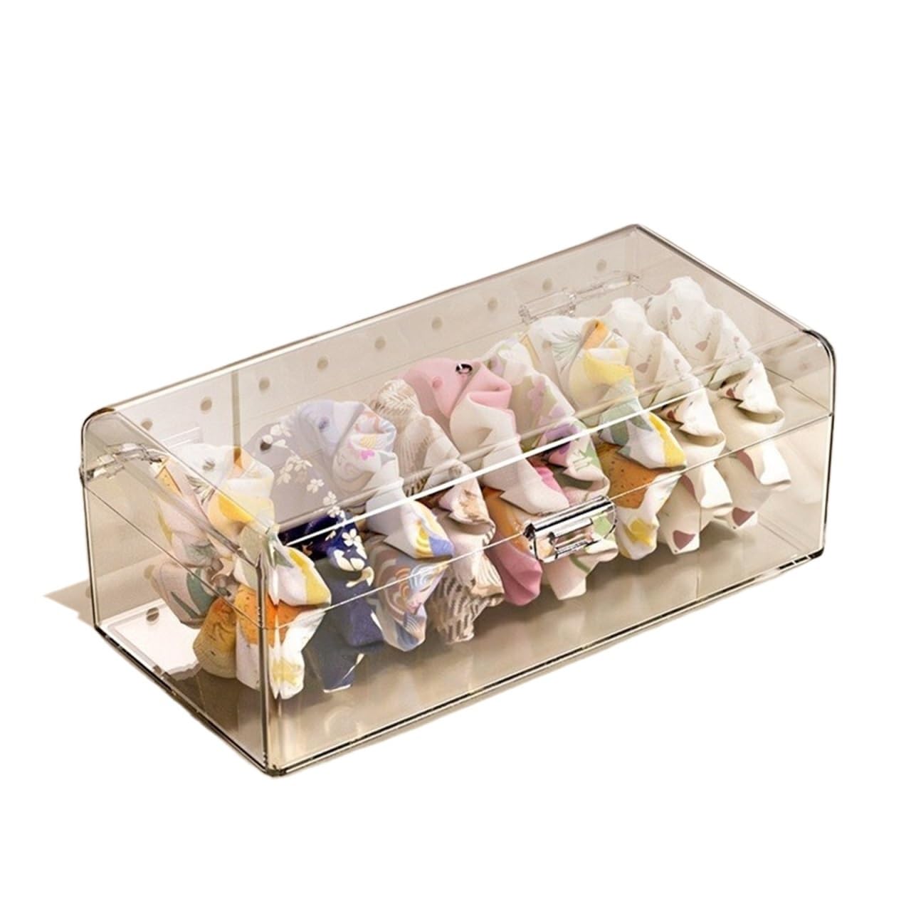 BAYNOPURIN Hair Tie Organizer Box Hair Accessories Organizer Acrylic Storage Box Clear Tie for Headband Cosmetic Desk Jewelry(Black)