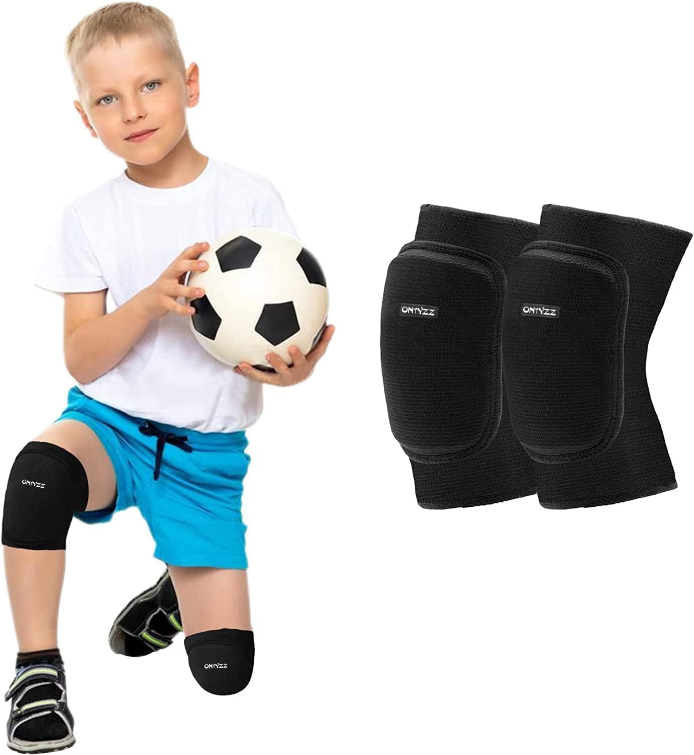 ONTYZZ Knee Pads Volleyball Knee Pad Dance Soft Knee Protector Warm Knee Sleeve for MTB Handball Yoga Snowboard Scooter Football Wrestling Knee Support Kids — image 1