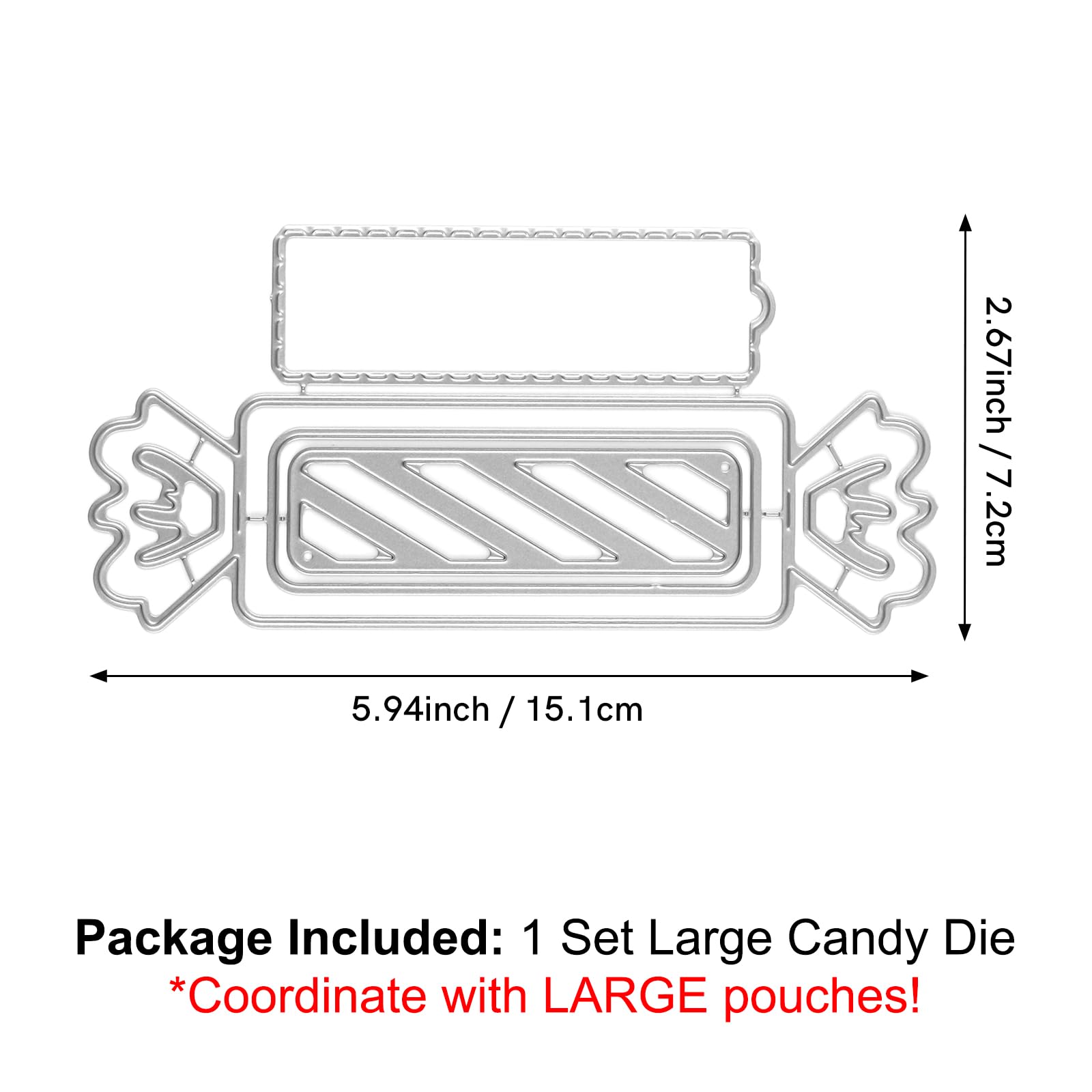BAOFALI Large 1 Set Tag and 1 Set Candy Dies Cutting Rectangular Gift Card Envelope Cutting Dies Sets Label Tag for Scrapbooking DIY Cards Album Crafts Supplies(Tag:4.9x6.2inch Candy :5.9x2.8inch) - Image 3