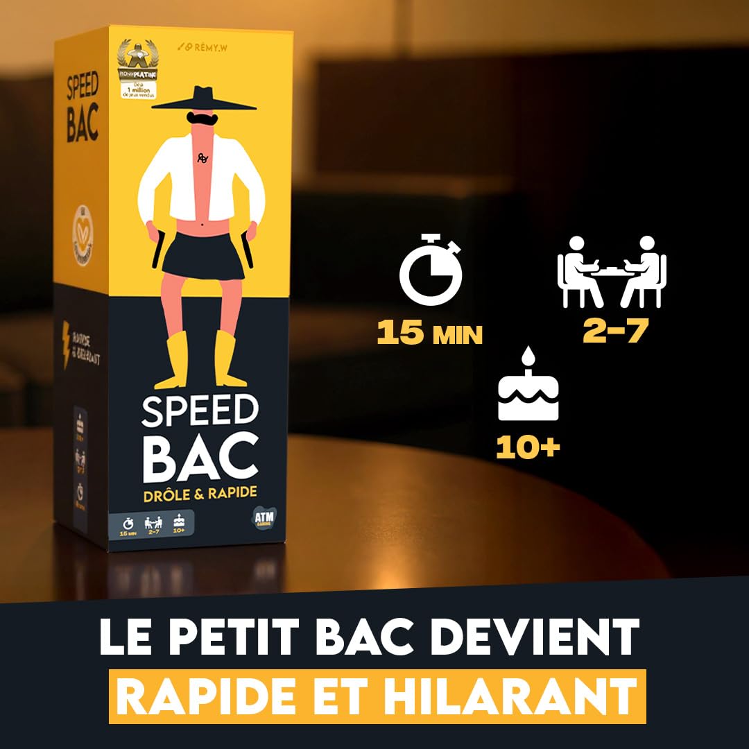 ATM Gaming Lot Speedbac + Mouton Mouton + Jumo - Jeu de société Famille et Amis - Parfait pour Mettre l'ambiance - 2 à 9 Joueurs - Grand Prix du Jouet 2024 & 2025 - Dès 10 Ans
