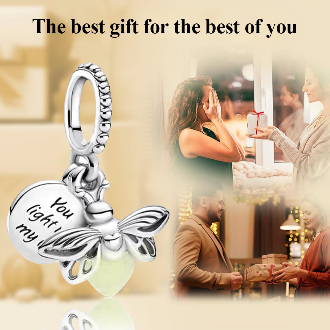 You light my life" wisiorek do biżuterii Pandora Charms, świetlik