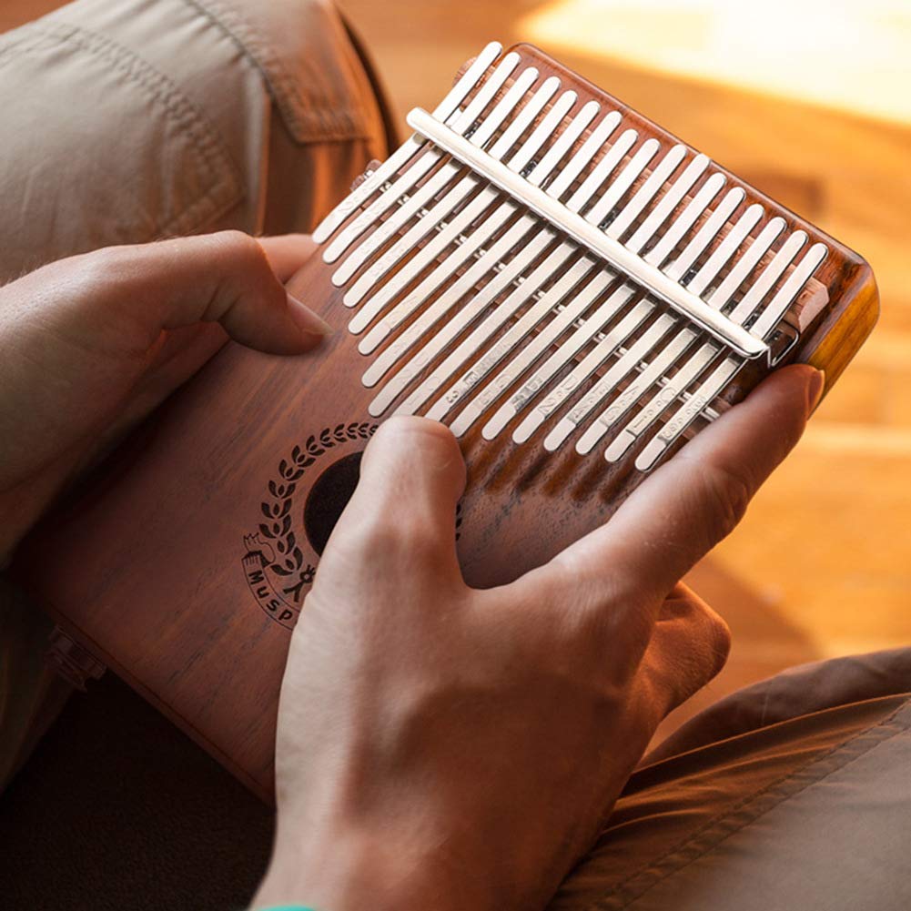 Alnicov Acacia EQ Kalimba mit 17 Tasten, elektrischer Finger-Daumen-Klavier Eingebauter Tonabnehmer mit 6,35-mm-Audio-Schnittstelle für professionelle Musikinstrumente für Anfänger