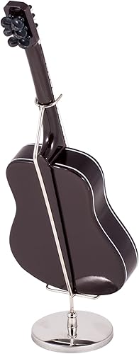 Miniatura 4 de Broadway Gifts Co. Guitarra clásica de cuerda de acero con funda protectora de púa y figura de soporte de 7 pulgadas