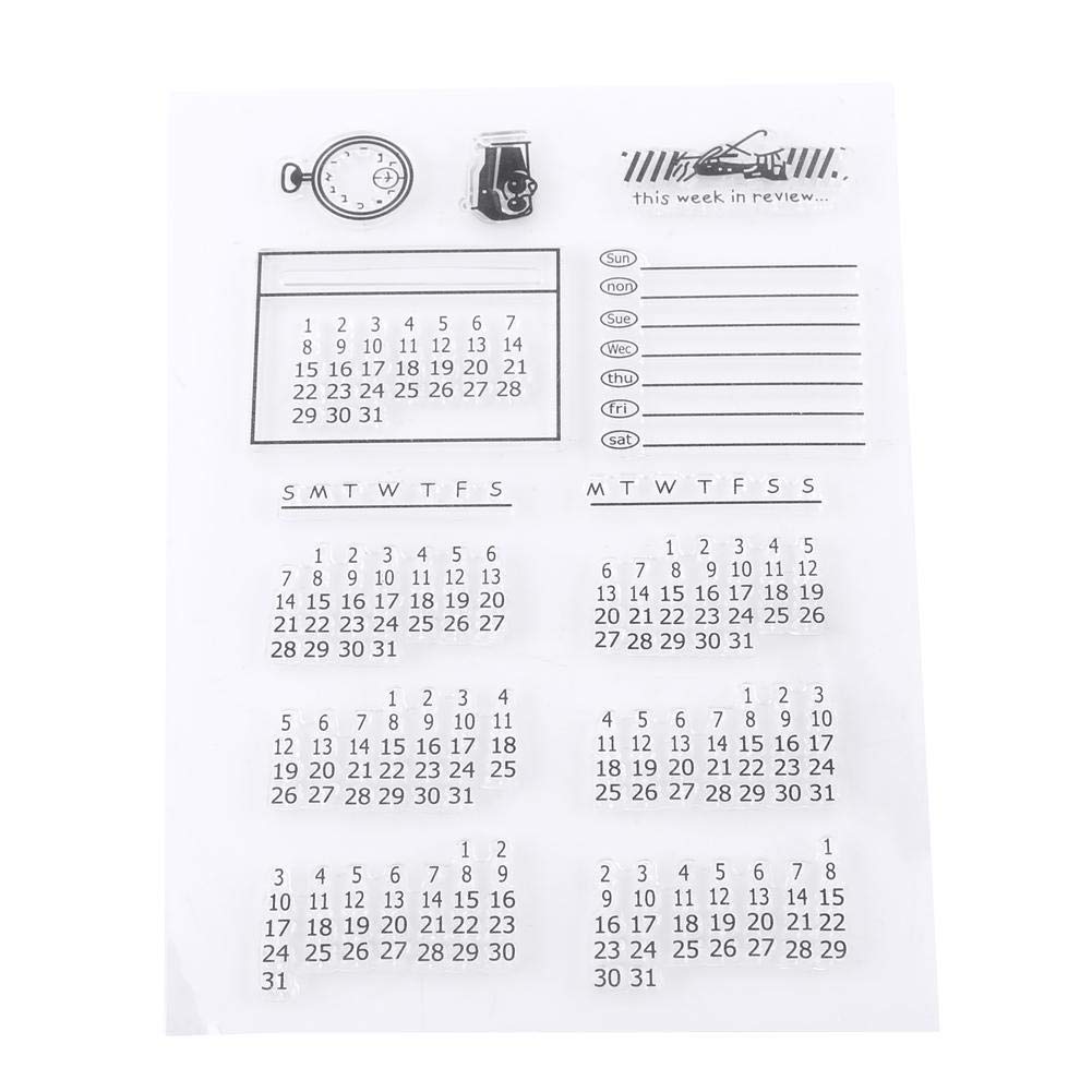 Akozon As Picture Shown Silicon Stamps, Transparent Clear Silicone Stamp Seal Silicone Craft Stamps For Scrapbooking Photo Album Decorative Calendar