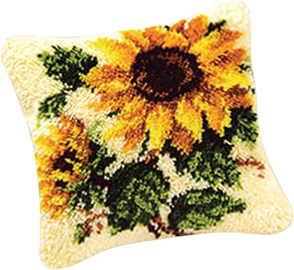 Sm Sunnimix ラッチフックキット 枕カバー ピローケース 手作りキット 手芸キット ハンドメイド 暇つぶし 全6種 ひまわり