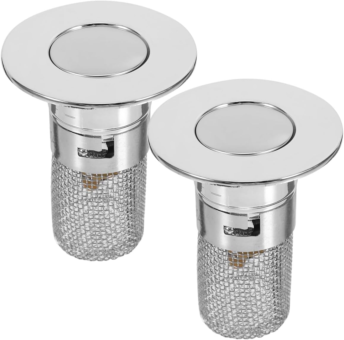 Hemobllo Bathroom Sink Stopper and Drain Strainer Pressure Bounce Plug with Easy Press Installation Abs Material Hair and Debris Catcher for Washbasin Drain
