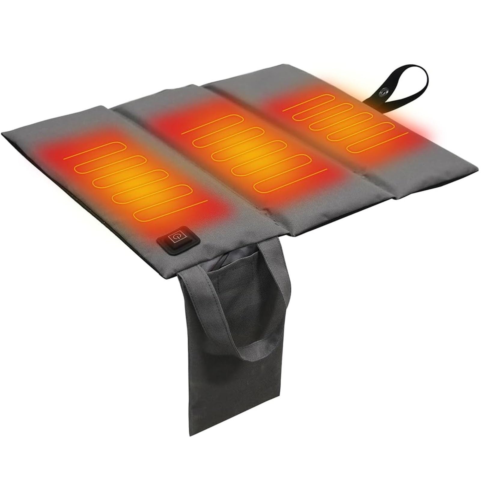 Portable Heated Seat, USB Heated Seat Cushion with 3 Temperature Levels, Outdoor Foldable Electric Heated Camping Pad for Home, Office, Stadium and Camping(Grey)