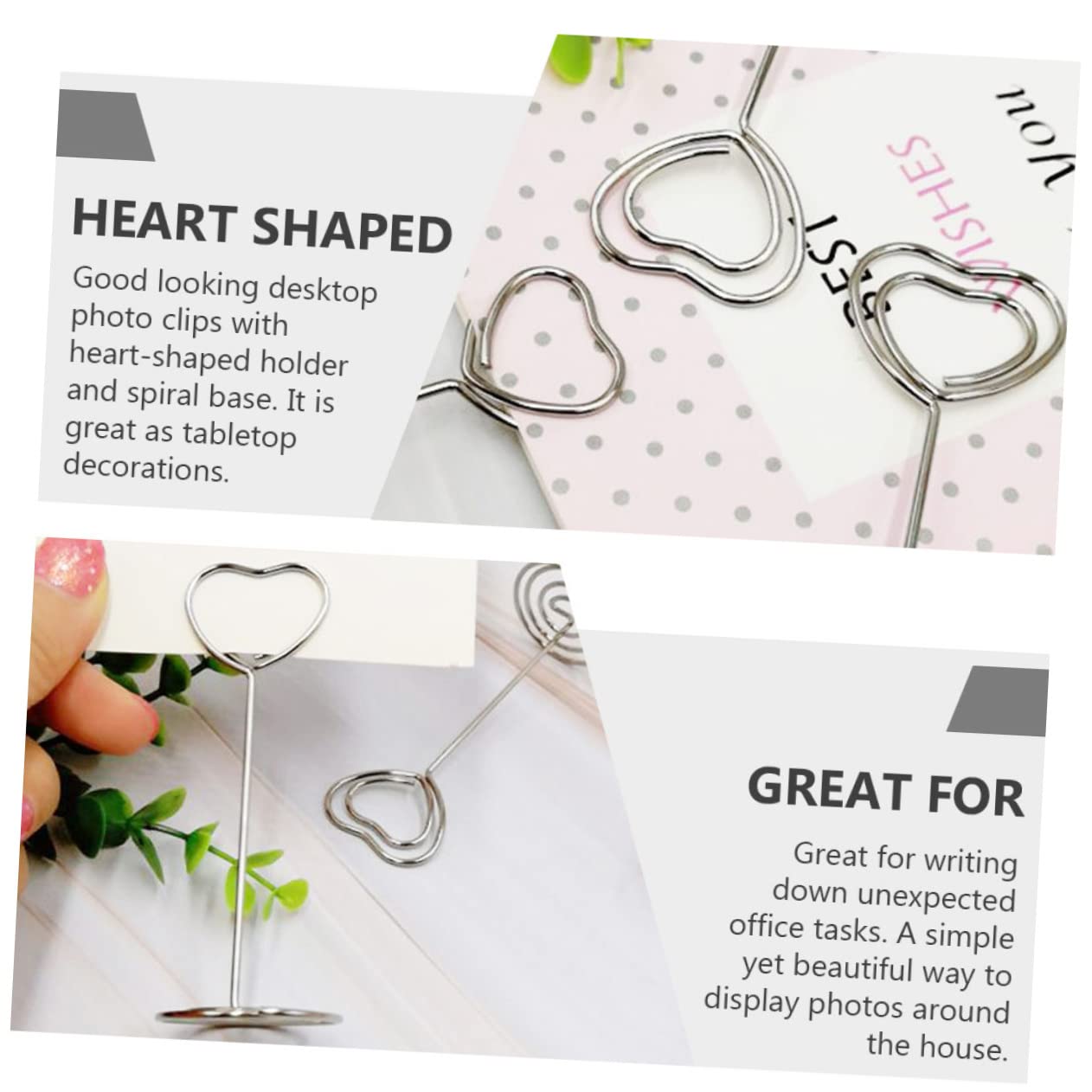 SHINEOFI 36pezzi Portacarte Forma Di Cuore Per Decorazione Matrimonio e Feste Clip Per Foto Biglietti e Numeri Di Tavolo Eleganti e Riutilizzabili Per Eventi Speciali