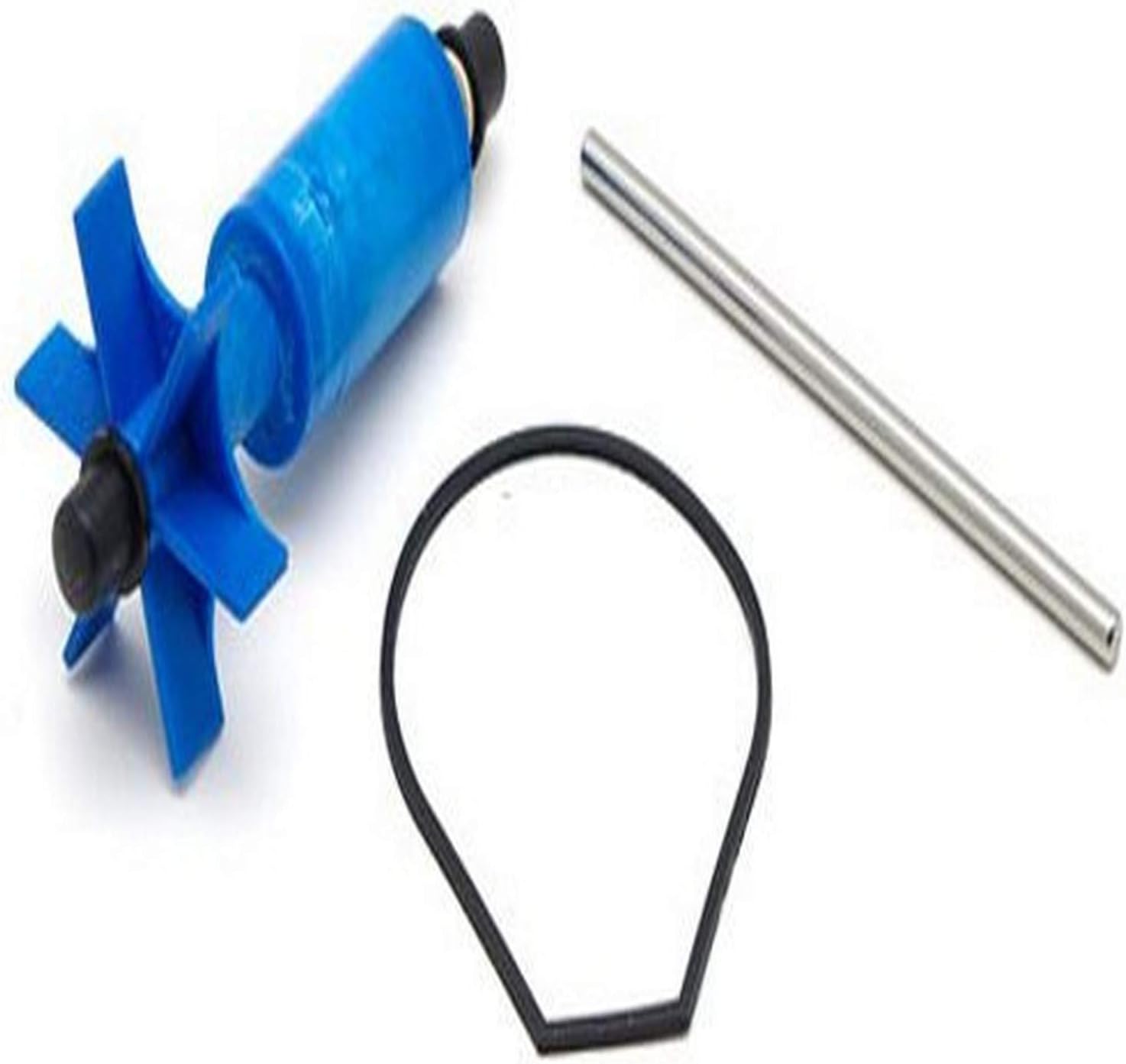 Laguna Impeller Assembly Replacement Kit components: blue impeller assembly, silver ceramic shaft, and black O-ring gasket.