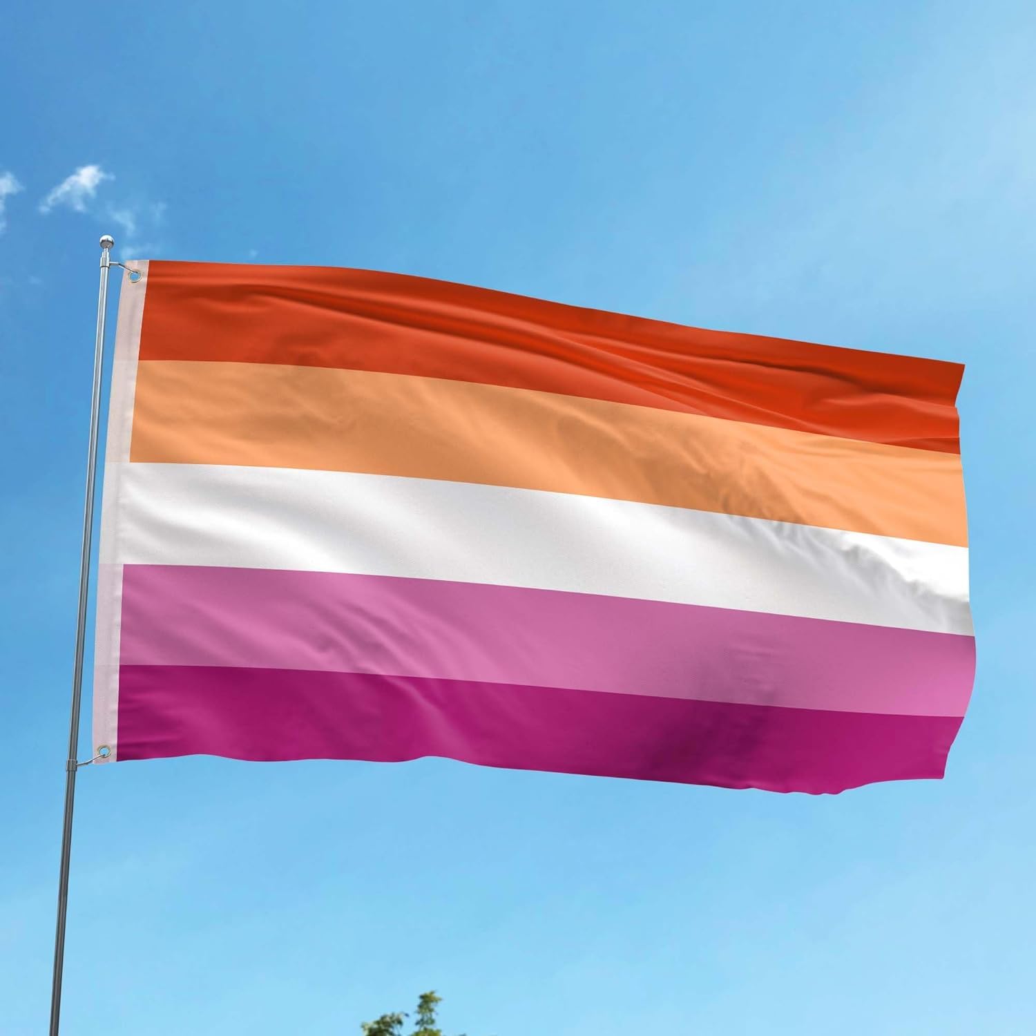 Lesbian Pride Flag, 3x5 Feet, Sunset Vivid Colors, Fade Proof