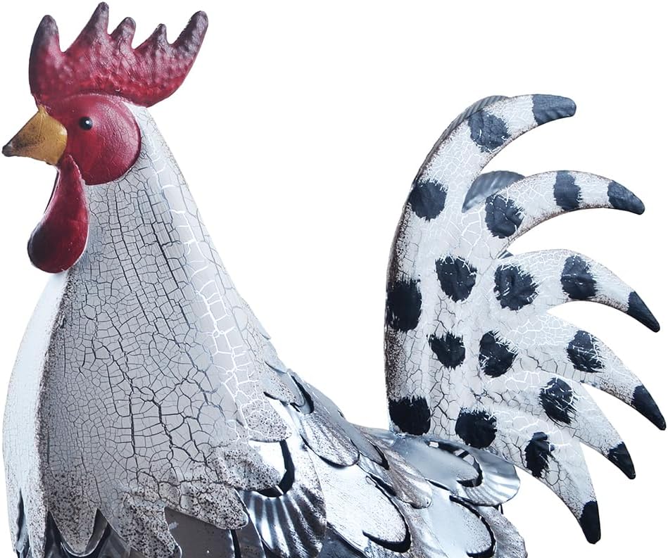 Rooster Statue Chicken Animal Sculpture Garden Decoration Metal Yard Art for Patio Lawn Backyard Outdoor Decoration