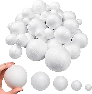 TUKEVA 50 Stück Styroporkugeln 2cm - Weiße Schaumstoffkugeln Für DIY Basteln