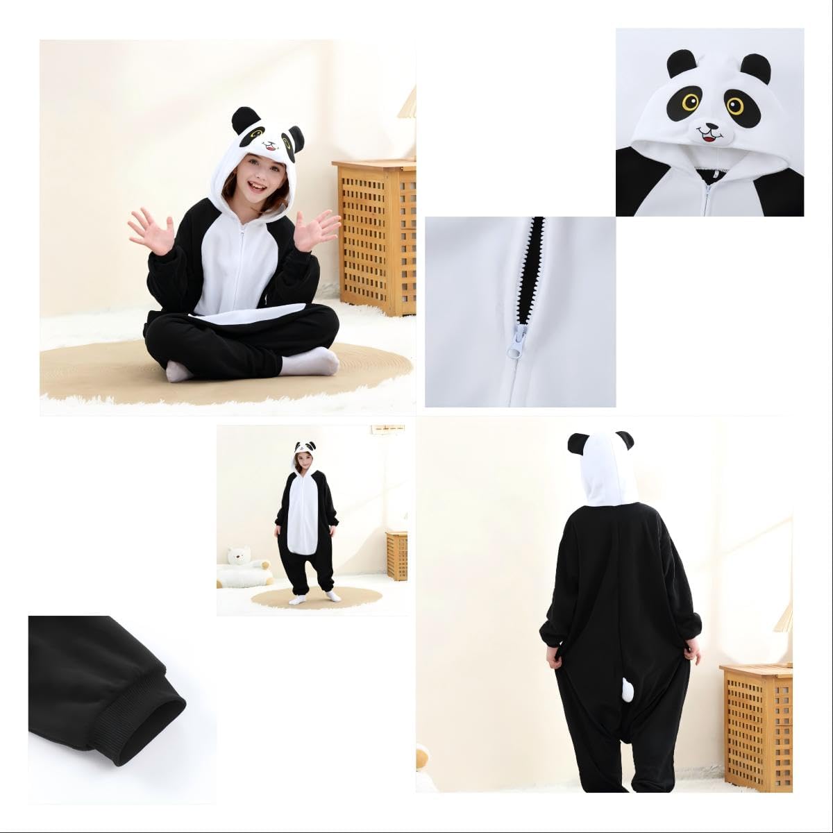 Unisex Kids Onesie, Flannel Cosplay Animal Costume Halloween Onesie Pajamas Home Clothing - Image 6