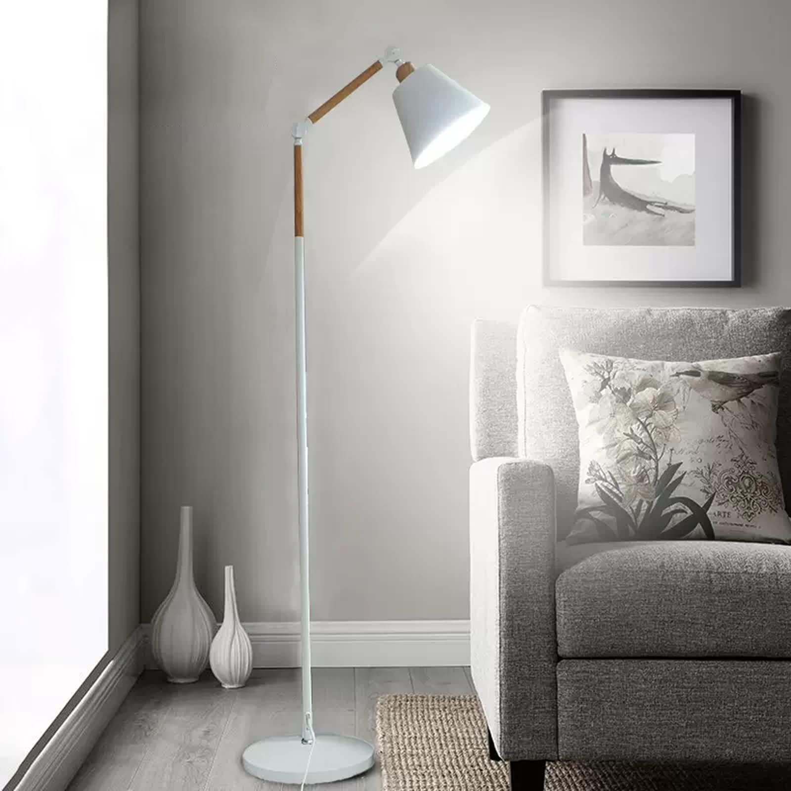 Lampen Stehlampe mit weißer und schwarzer Helligkeit (ohne Lichtquelle)(Weiß)