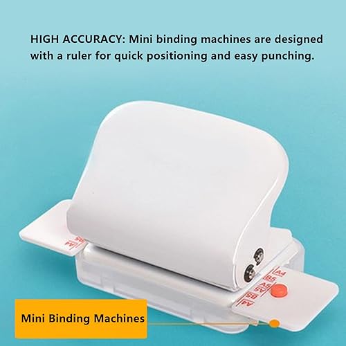 Miniatura 4 de Máquinas de encuadernación, mini máquina de encuadernación manual multiusos de 6 agujeros, máquina de encuadernación de bobina para oficina en casa
