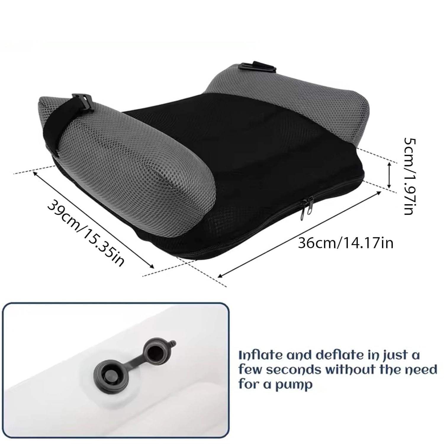 Coussin Gonflable pour siège de Voiture, Coussin de siège de Voyage, Coussins de Pression pour Fesses pour siège Auto, Coussin Gonflable pour la Conduite, Accessoires