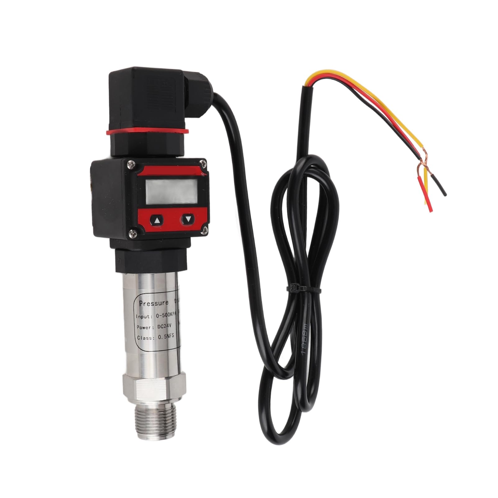 Domary Transmisor de Presión con Pantalla Digital de Aleación Aluminio 0-10 V para Medición Presión Aire y Agua, Construcción Robusta y Confiable (0-500Kpa)