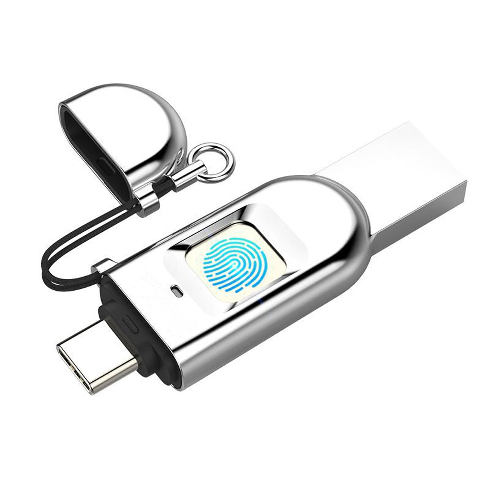 Dysk flash USB 64 GB, 128 GB, 256 GB, 512 GB z szyfrowaniem danych, odczyt do 100 MB/s/zapis do 150 MB/s, 10 identyfikatorów odcisków palców 512GB