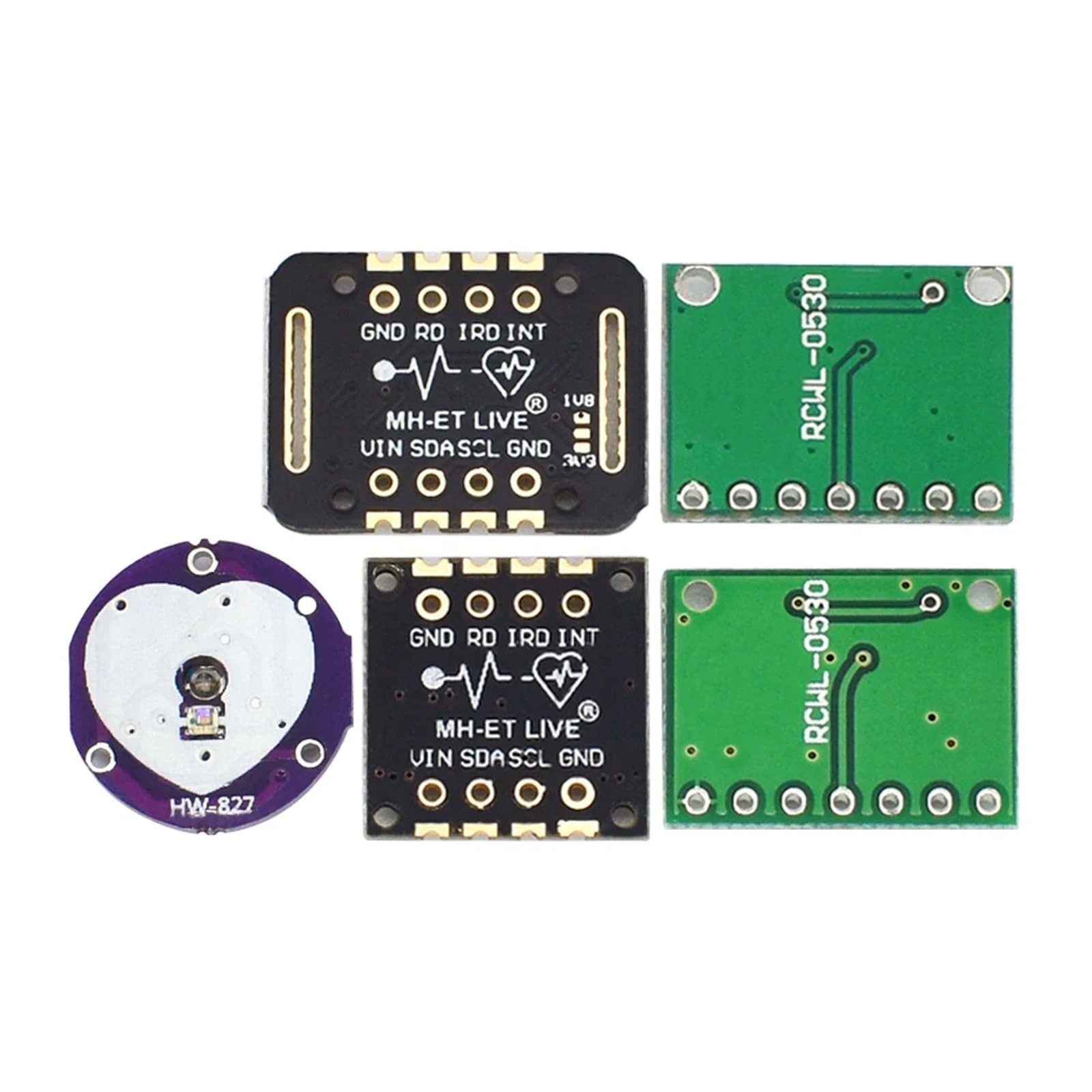 Módulo de sensor de frecuencia cardíaca MAX30100 MAX30102 Detección de pulsos Prueba de concentración de oxígeno en sangre para una potencia ultracable(MAX30102-B)