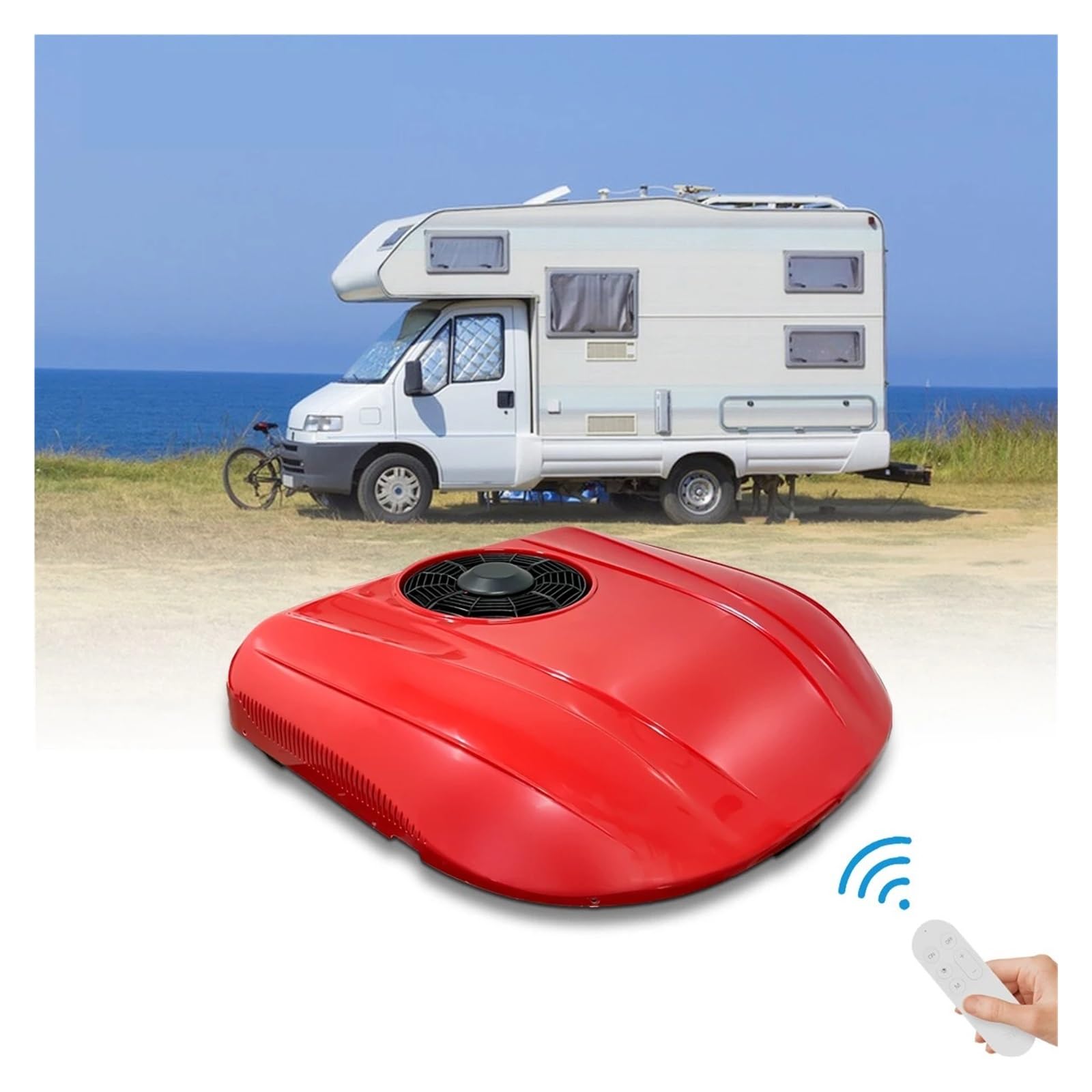 Ciężarówka Elektryczna Samochód RV Klimatyzator Na Dachu Klimatyzacja Parkingowa Dla Samochodu Kempingowego Camper Van Przyczepy Kempingowe Autobus Łódź Wydajne ChłOdnictwo(Red 12V)