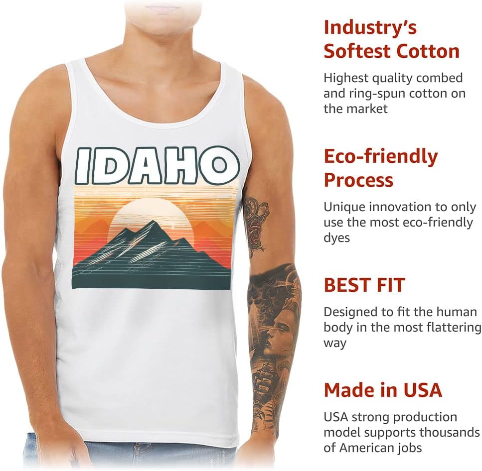 Idaho Tank - Mountain Workout Tank - Graphic Jersey Tank