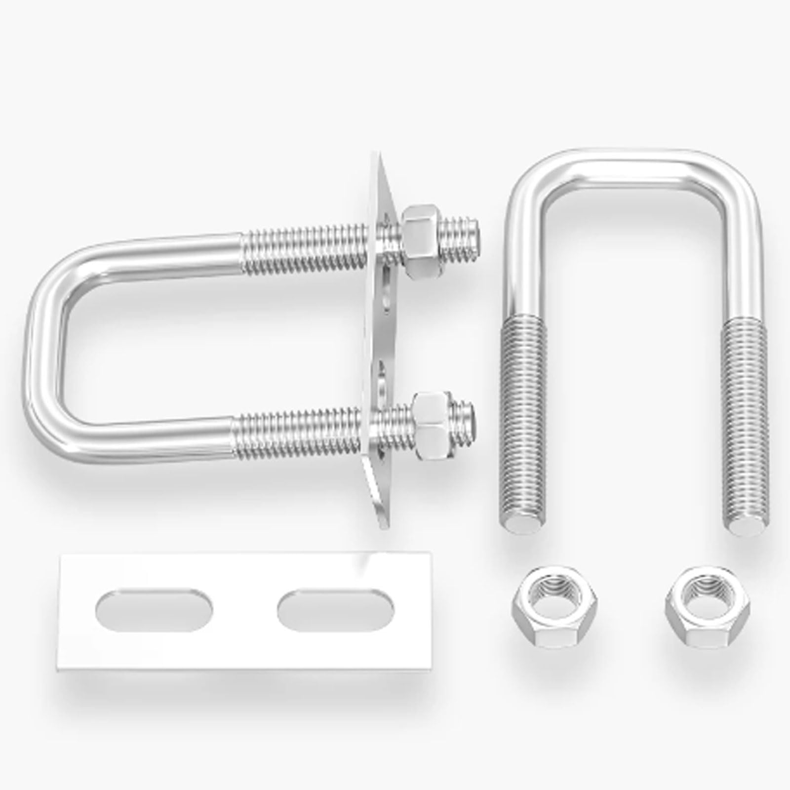 Metalowa śruba okrągła w kształcie litery U, Stainless Steel Square U-Bolts Kit M6 M8 M10 With Nuts And Frame Plates(M6*30 * 50(5 sets))