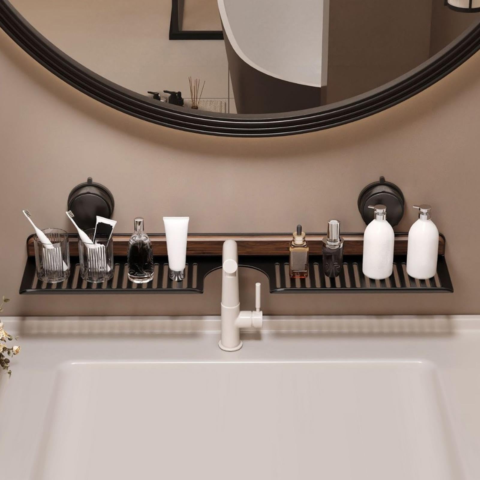 Spülbeckenablage Über Dem Wasserhahn Platzsparender Wasserhahn--Organizer | Ablage Für Waschbecken Und Arbeitsplatte für Badezimmer, Dusche, Küche, Arbeitsplatte, Wohnung, Wohnheim,