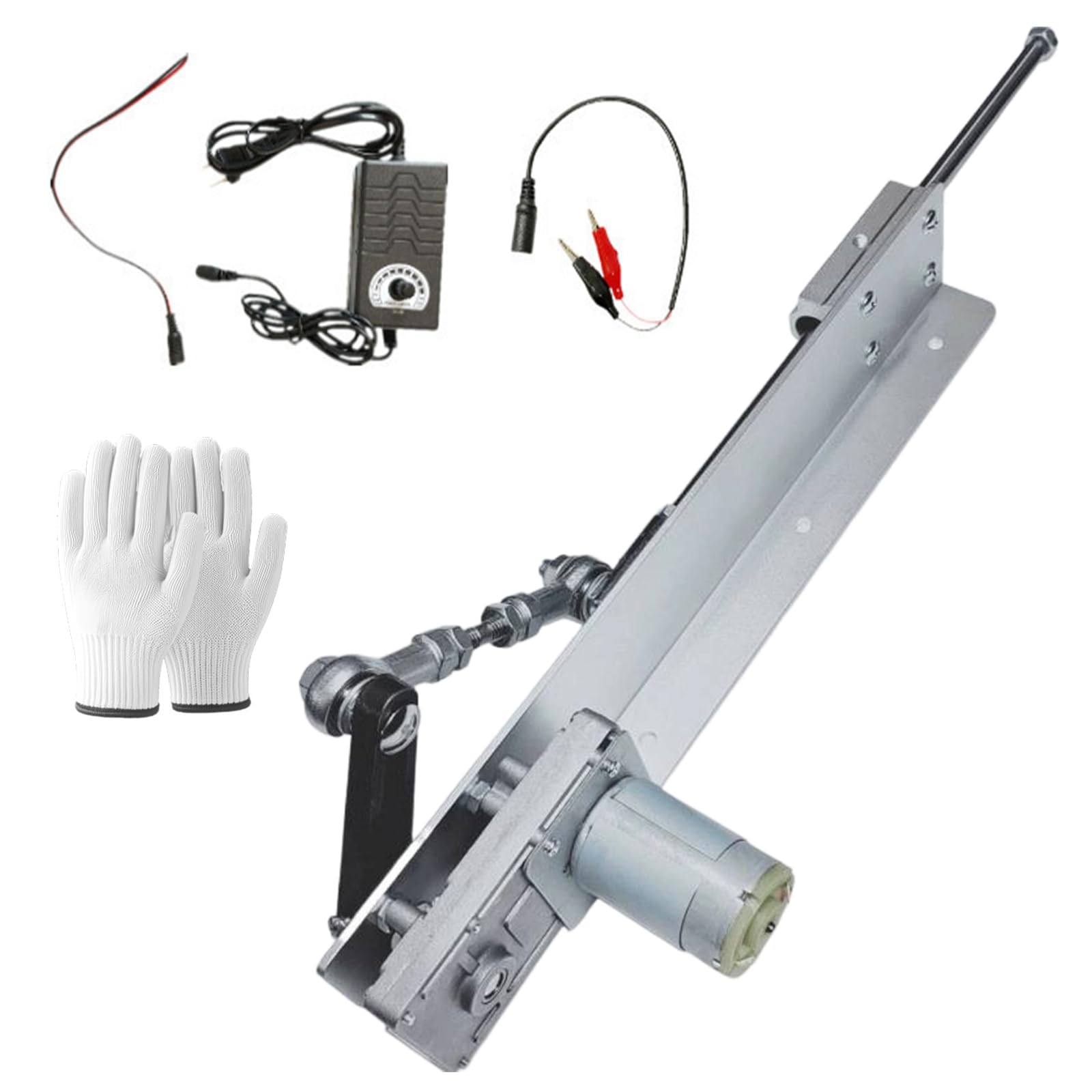 Hubkolbenmotor Linearantrieb 12v Hub 35-150mm, Hubkolbenmotor mit Drehzahlregler Einstellbarer Teleskop Motor DIY Linear Actuator mit Handschuhen und weiblichem Anschlusskabel für Rüttler/Schwingsieb