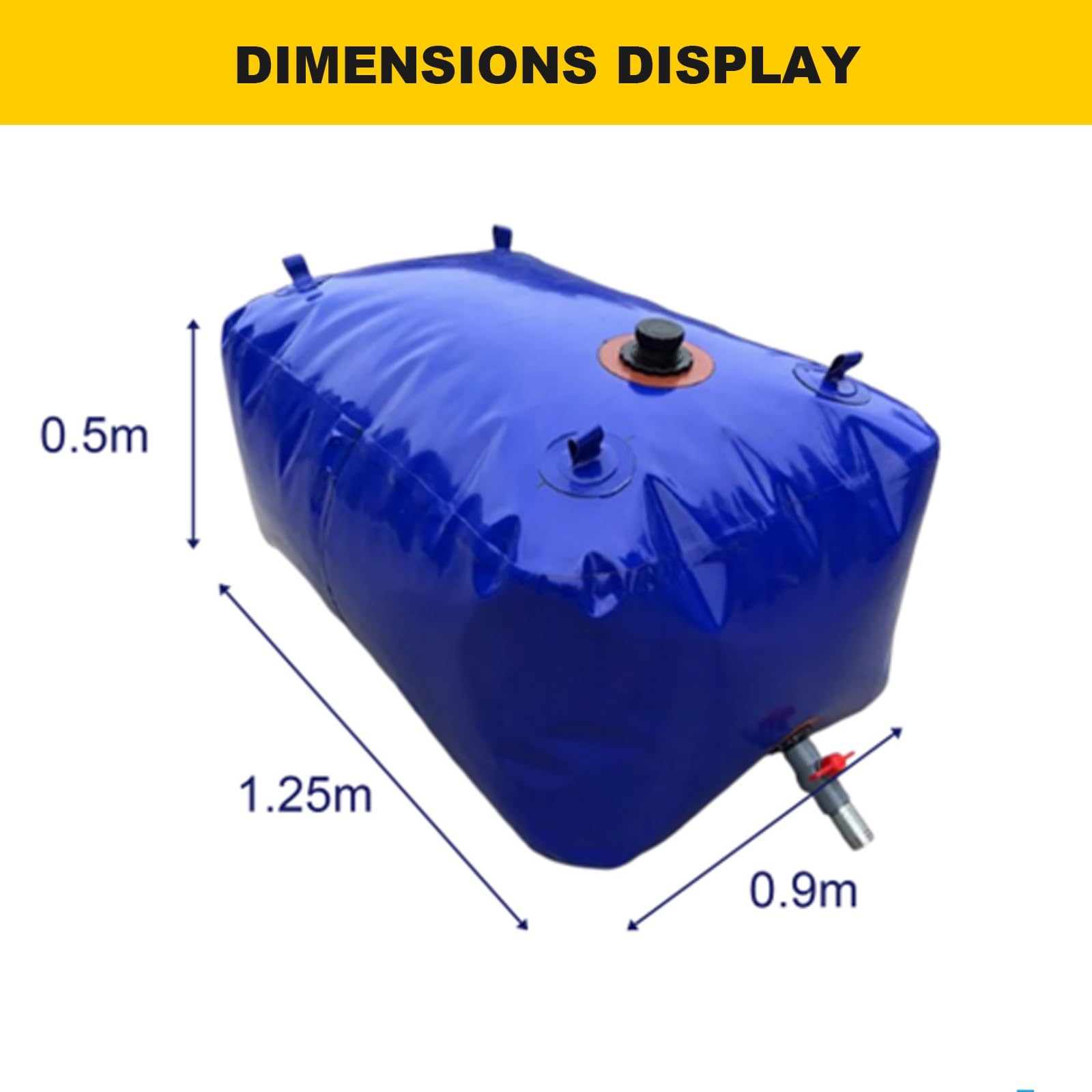 Deposito Agua 1000 litros, Depósito Agua Camper con Transporte Manual, Deposito Agua Flexible for Agua de Emergencia, RV, Riego, Azul, 1000L