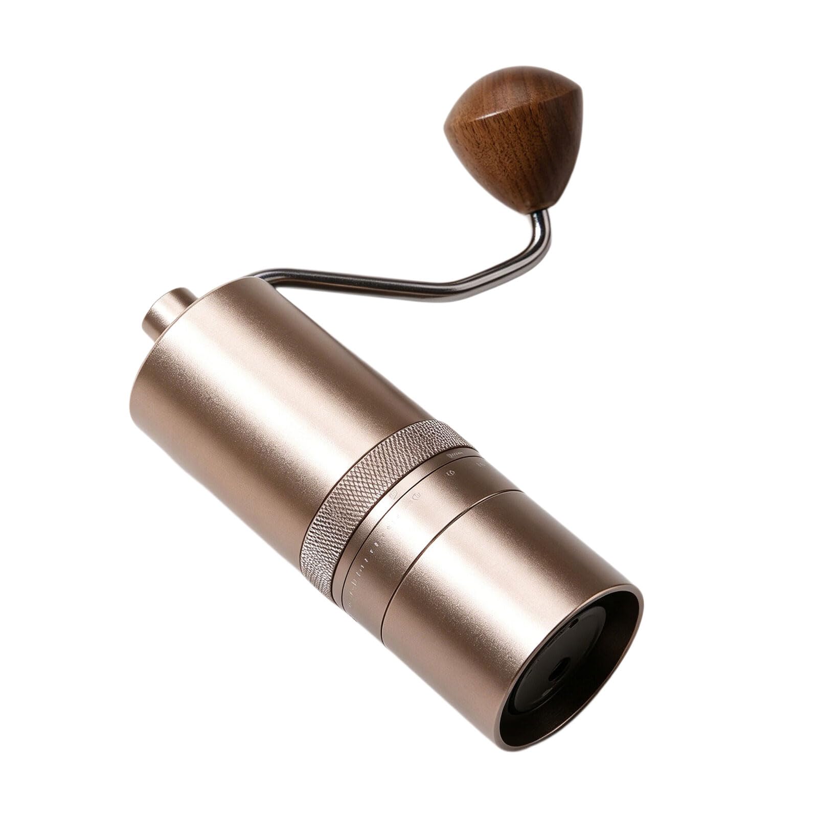 Molinillo de café ergonómico de funcionamiento manual con núcleos de cerámica mecanizados alemanes y diseño antideslizante en dos colores