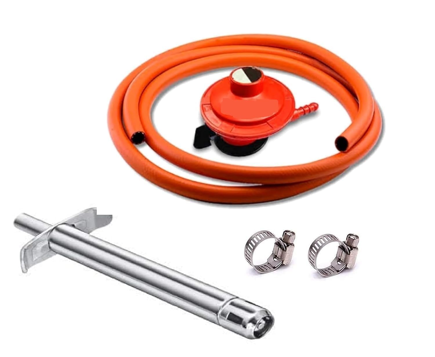 all kitchen combo set | Rust-Proof | Easy Movement & Stable Support for Kitchen + 2 Clamp + Lighter + gass pipe 1.5 mtr - 5 pcs combo pack-image-1