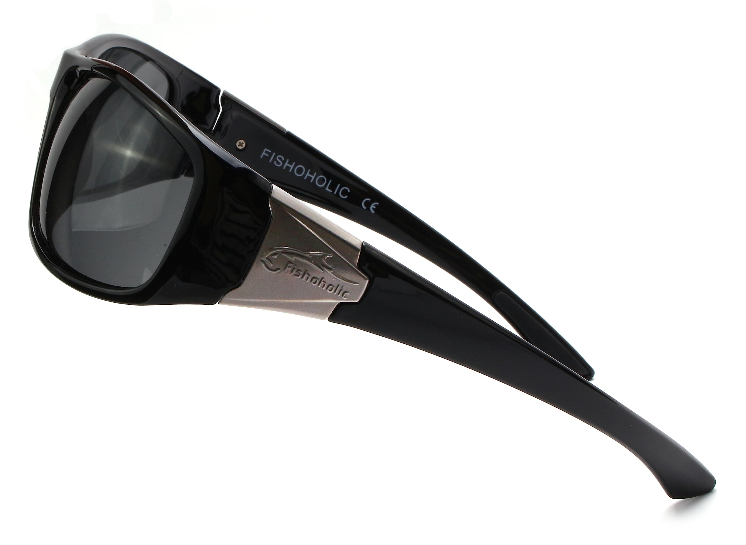 Fishoholic Polaryzacyjne okulary przeciwsłoneczne wędkarskie z metalowym logo UV400 prezent wędkarski z twardym etui i woreczkiem