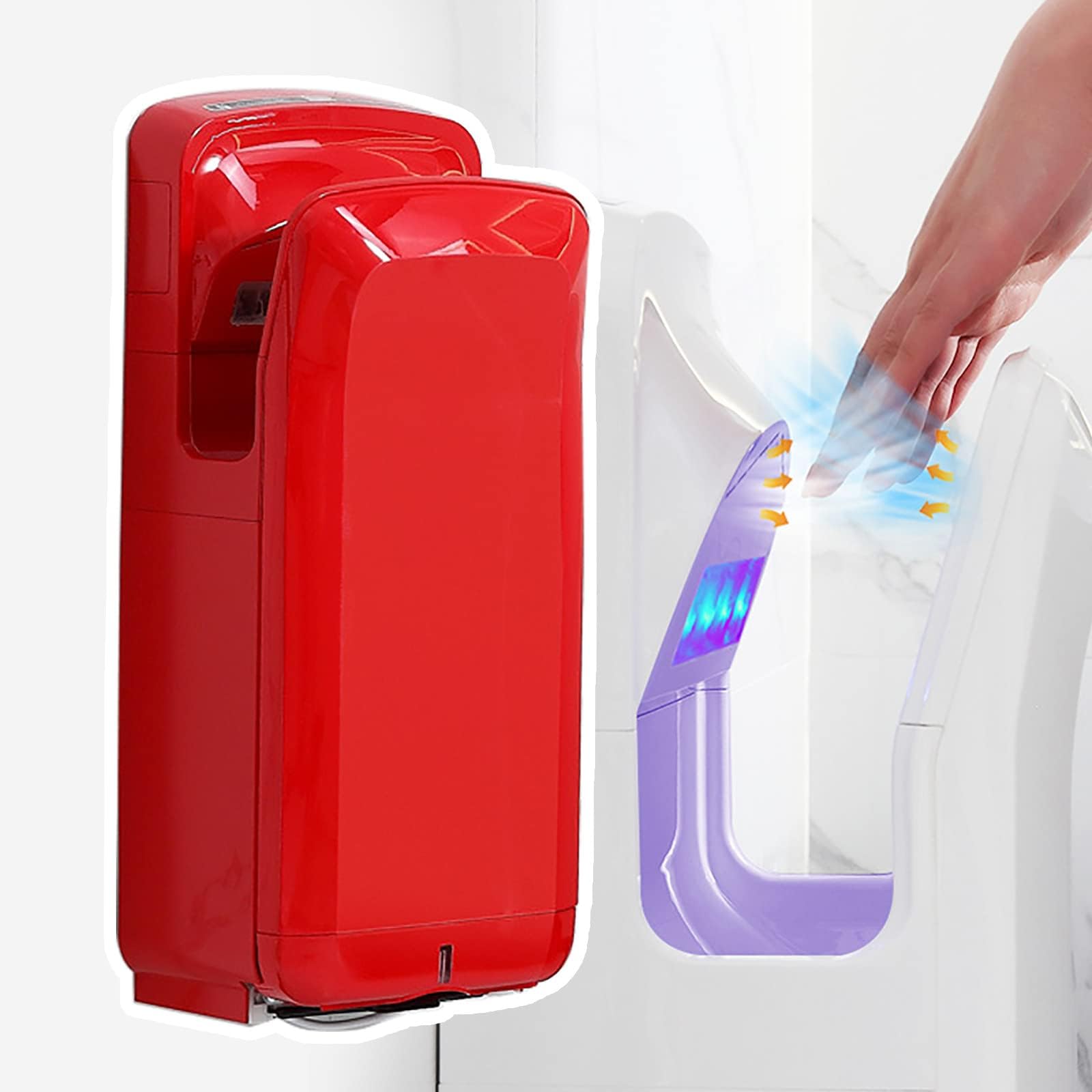 Double Sided Jet Blade Hand Dryer, Infrared Automatic Sensor, Wind Speed : 95m / S, Drying : 5-7 Seconds, 1650w Commercial Hand Dryer,C