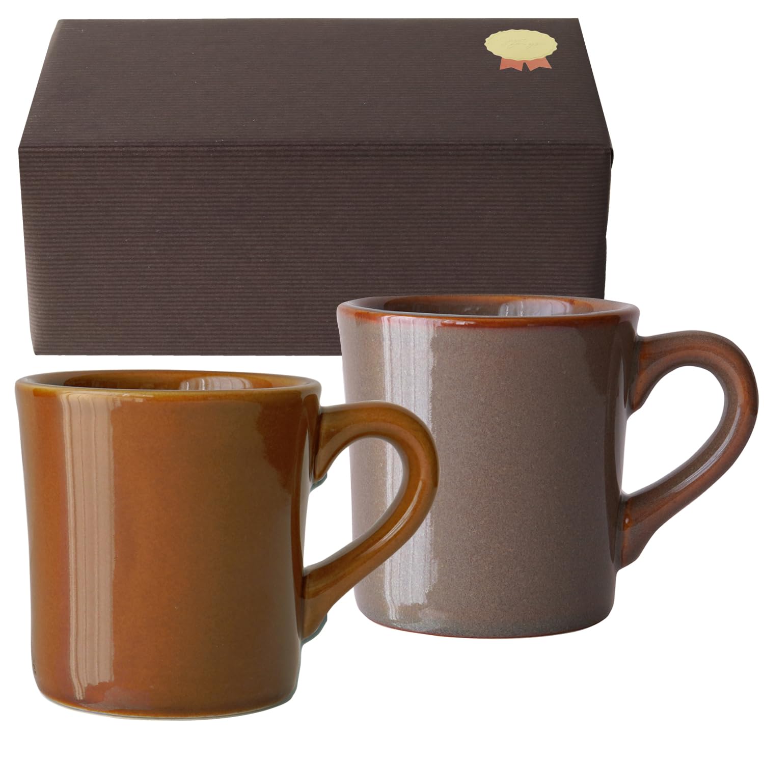 Dolce Duo Mino Ware Pair Mug Set of 2 Beige Tan 10oz Gift Box Japan